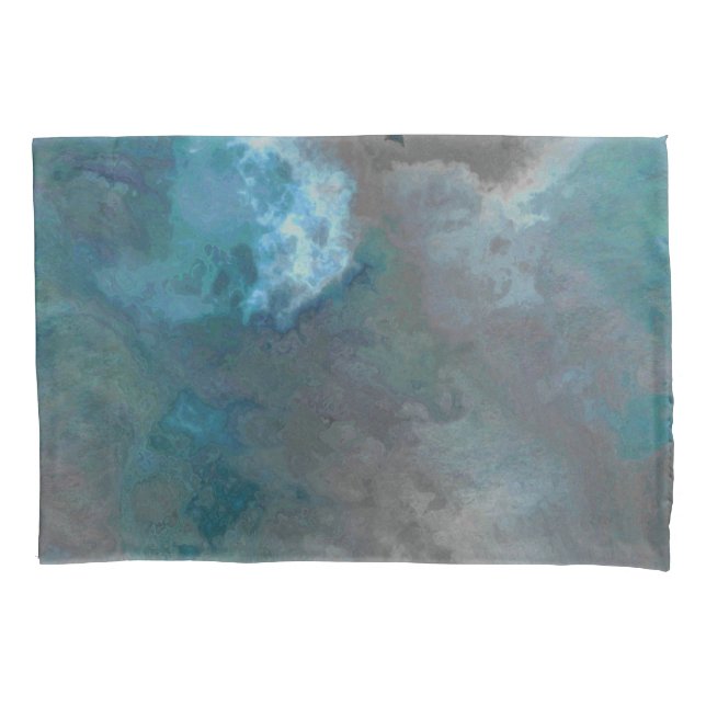 Blue and gray Marble Texture Pillow Case (Front)