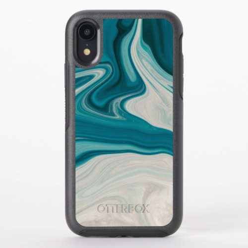 Blue And Gray Marbled Texture OtterBox Symmetry iPhone XR Case