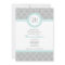Blue and Gray Monogram Shower Invitation
