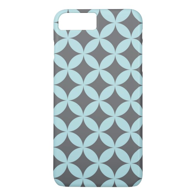 Blue and Gray Patterned iPhone Case (Back)