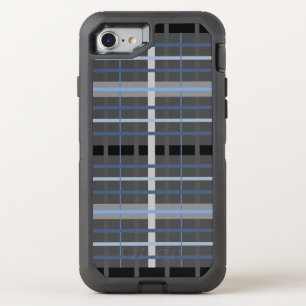 Blue and Gray Plaid OtterBox Defender iPhone SE/8/7 Case