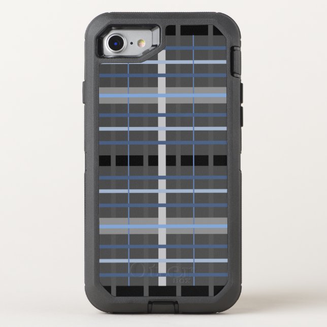 Blue and Gray Plaid Otterbox iPhone Case (Back)