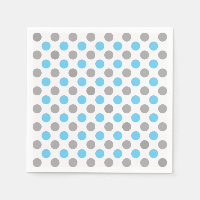 Blue and gray polka dots pattern napkins (Front)