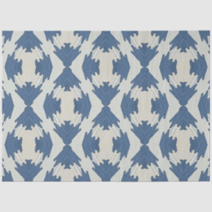 Blue and gray repeating pattern tissue paper