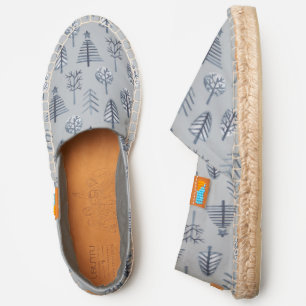 Blue and Gray Scandinavian Winter Pattern Espadrilles