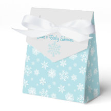 Blue and Gray Snowflake Favor Box