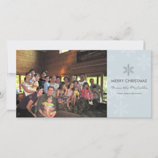Blue and Gray Snowflake Holiday Card