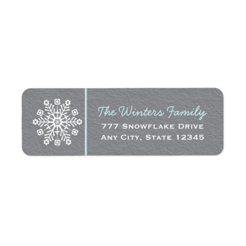 Blue and Gray Snowflake Return Address Labels
