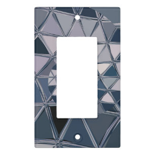 Blue and Gray Stained Glass Mosai cWindow Light Switch Cover