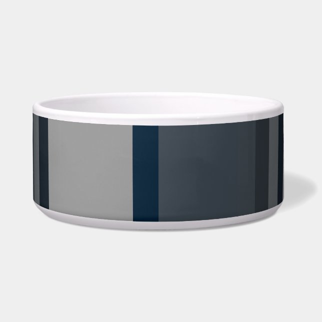 Blue and gray stripes bowl (Front)