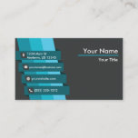 Blue and Gray Stripes Business Card