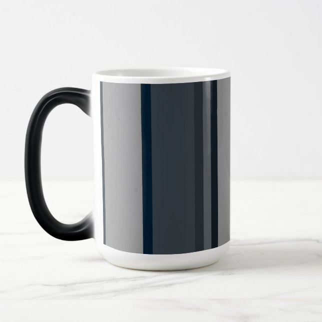 Blue and gray stripes color morph mug  (Left)