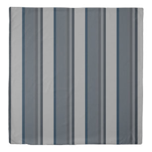 Blue and gray stripes duvet cover