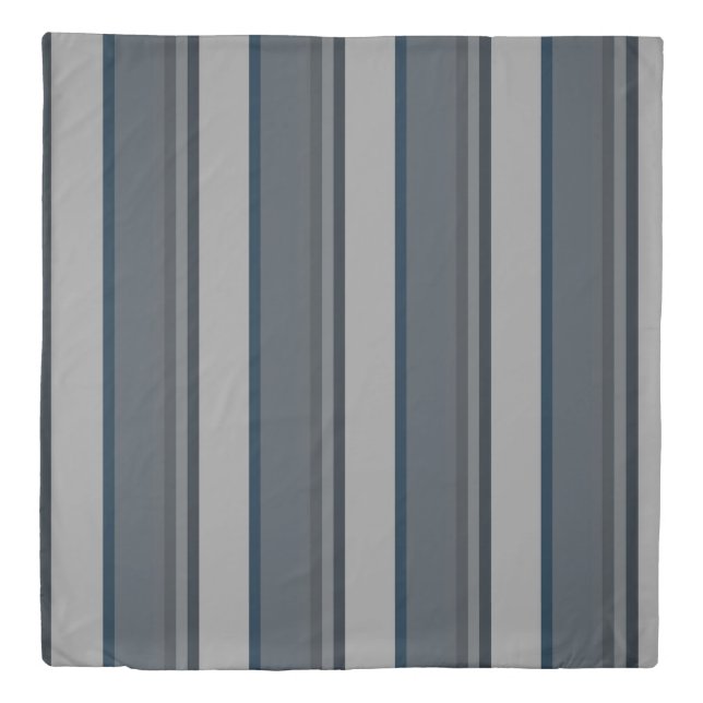 Blue and gray stripes duvet cover (Front)