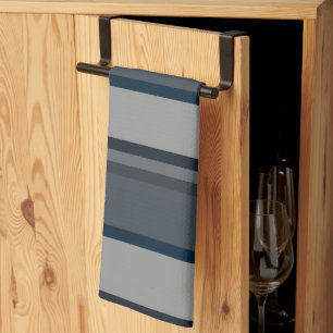Blue and gray stripes kitchen towel