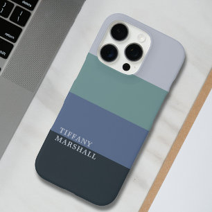 Blue and Gray  Stripes Pattern  iPhone 16 Pro Case