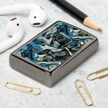 Blue and gray swirls