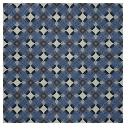 Blue and gray tile Upholstery Fabric