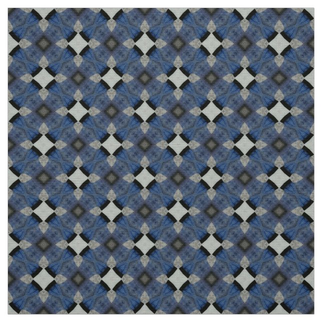 Blue and gray tile Upholstery Fabric (Swatch)