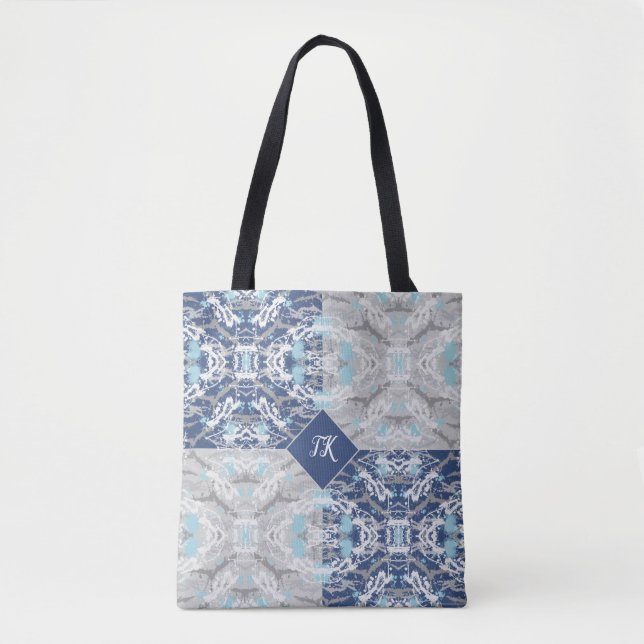 Blue and Gray Tote Bag (Front)