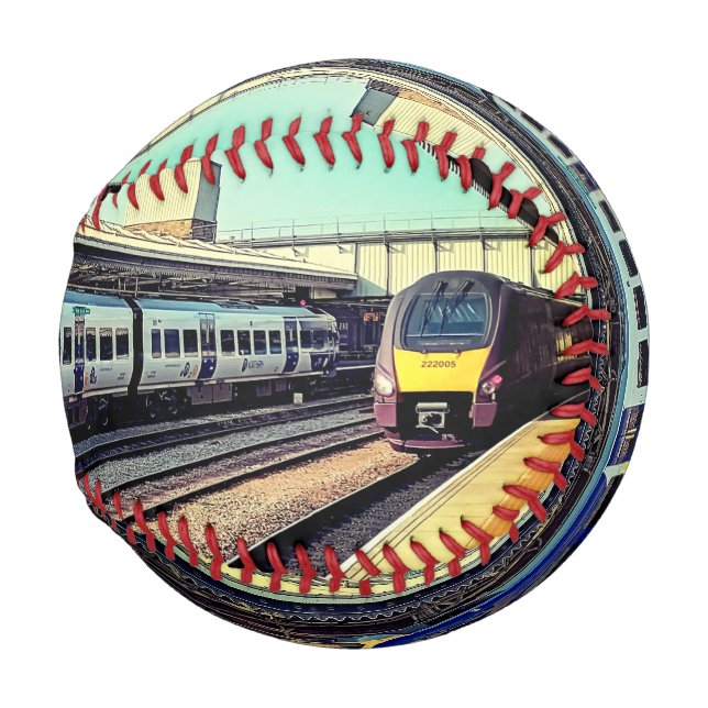 Blue and gray train baseball (Front Right)