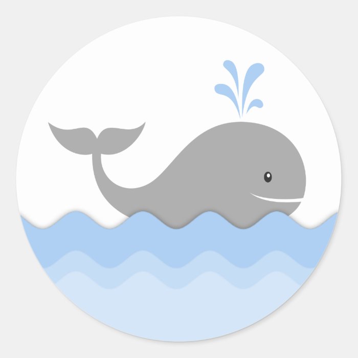 Blue and Gray Whale Stickers