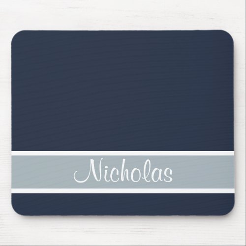 Blue and Gray with Name Mouse Pad