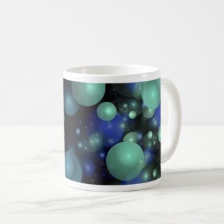 Blue and Green 3 Dimensional Bubble Abstract