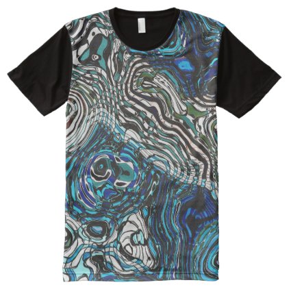 Blue And Green Abstract All-Over-Print Shirt