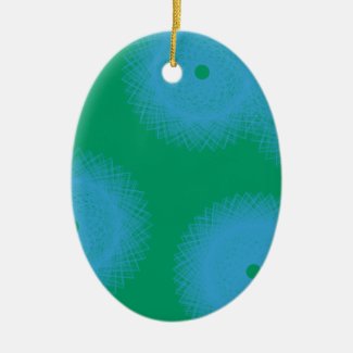 blue and green abstract art ceramic ornament