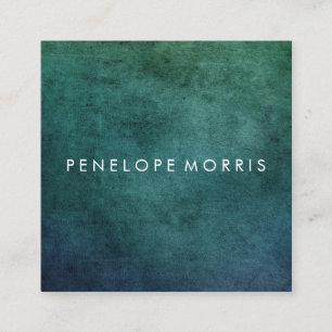 Blue and Green Abstract Beauty Stylist Square Business Card