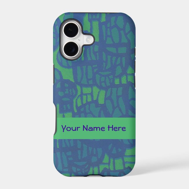 Blue and Green Abstract Bubbles Pattern Iphone Case (Back)