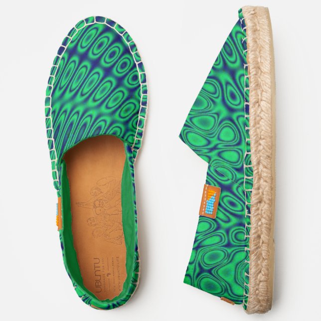 Blue and Green Abstract Espadrilles (Side)
