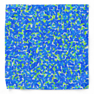 Blue and Green Abstract Pattern Bandana