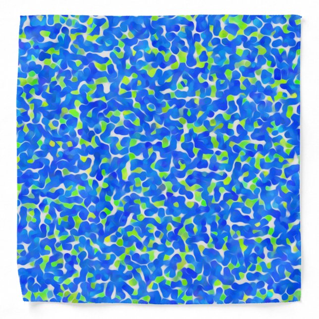 Blue and Green Abstract Pattern Bandana (Front)