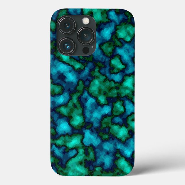 Blue and Green Abstract Pattern  Case-Mate iPhone Case (Back)