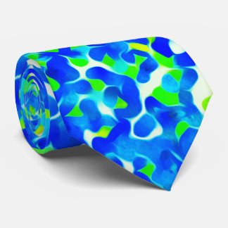 Blue and Green Abstract Pattern Neck Tie