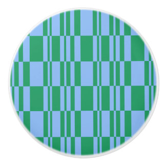 Blue and Green Abstract Stripes Dresser and Drawer Ceramic Knob
