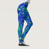 Blue and Green Abstract with Personalized Name Leggings (Right)