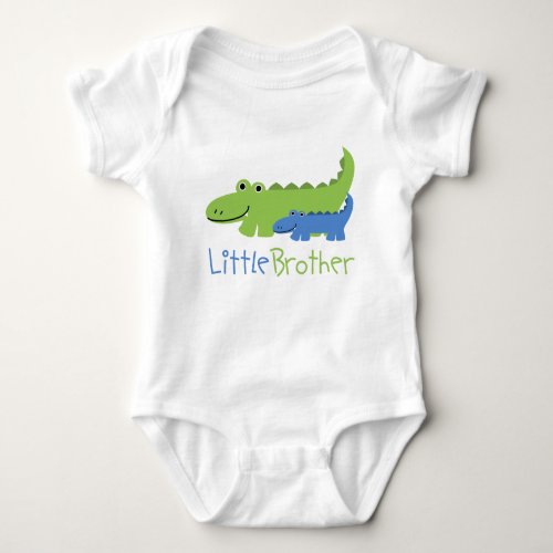 Blue and Green Alligator Little Brother Baby Bodysuit