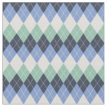 Blue and Green and Gray Argyle Fabric