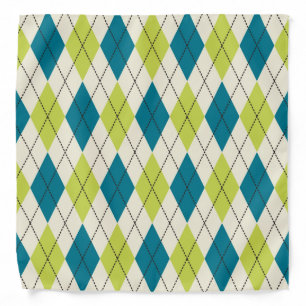 Blue And Green Argyle Bandana