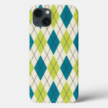 Blue And Green Argyle iPhone 13 Case