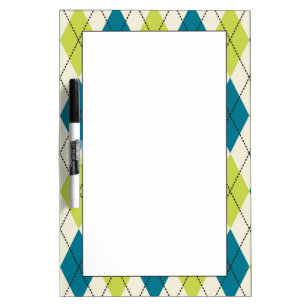 Blue And Green Argyle Dry-Erase Board
