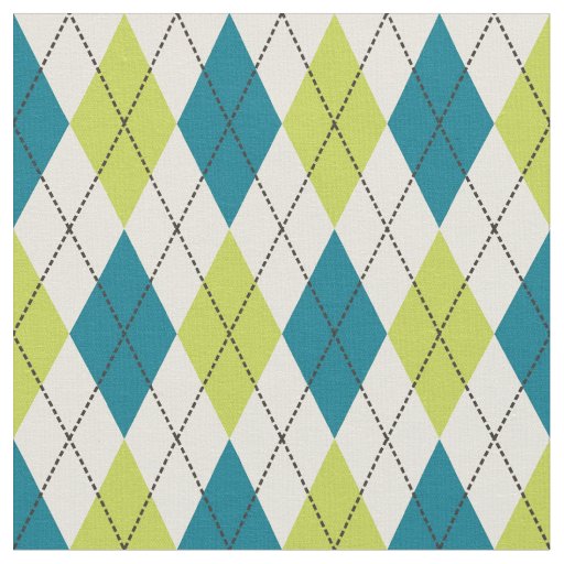 Blue And Green Argyle Fabric