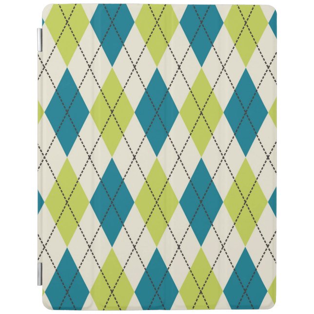 Blue And Green Argyle iPad Smart Cover (Front)