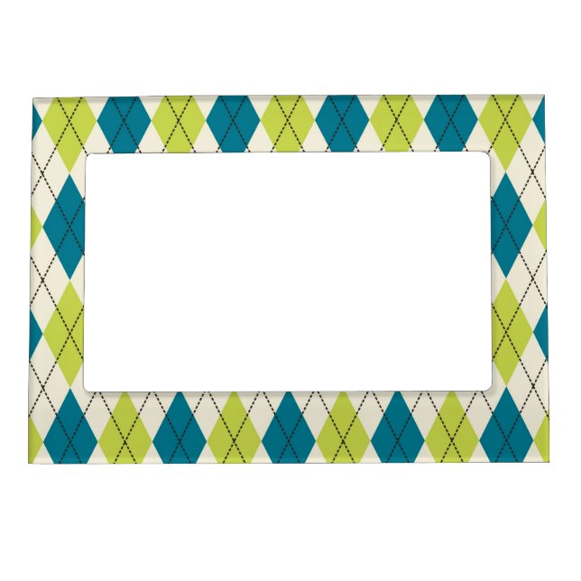 Blue And Green Argyle Magnetic Frame (Front)