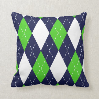 Blue and Green Argyle Pattern Pillows