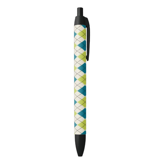Blue And Green Argyle Pen (Bottom (Vertical))