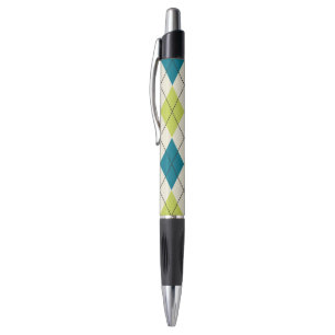 Blue And Green Argyle Pen